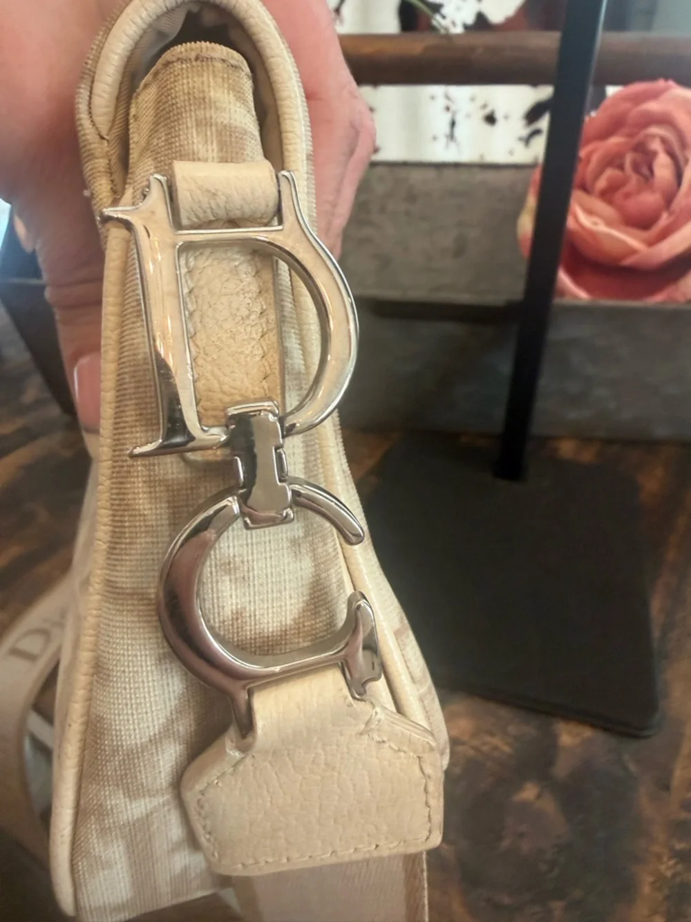 Dior Beige Trotter Floral-Embroidered Crossbody w/COA & Matching Wallet BOD1024 - Picture 4 of 16